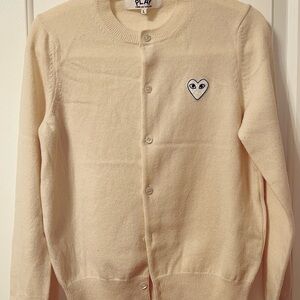 Like new COMME des Garcons HEART white/cream Cardigan Sweater women’s size L